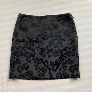 ANN TAYLOR Black Leopard Print Pencil Skirt